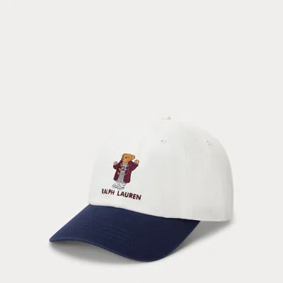 Ralph Lauren Kids' Polo Bear Cotton Twill Ball Cap In Nevis/refined Navy In White