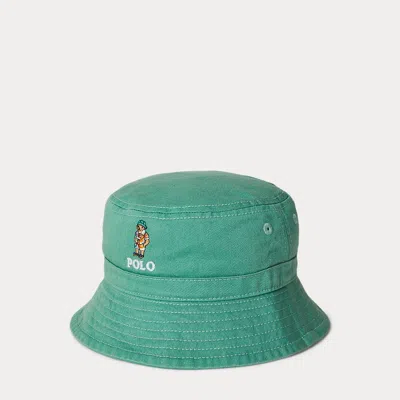 Ralph Lauren Babies' Polo Bear Cotton Twill Bucket Hat In Haven Green