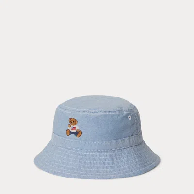 Ralph Lauren Babies' Polo Bear Cotton Twill Bucket Hat In Blue