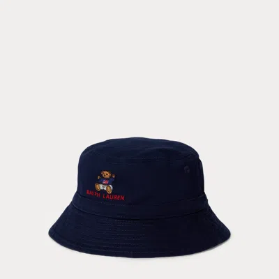 Ralph Lauren Babies' Polo Bear Cotton Twill Bucket Hat In Refined Navy In Blue