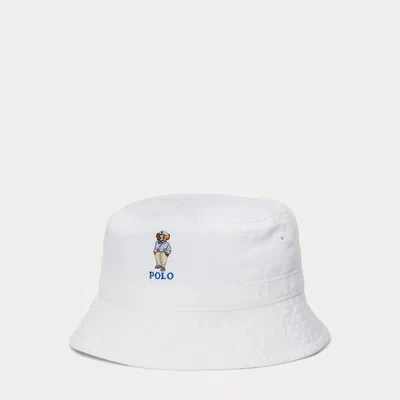 Ralph Lauren Babies' Polo Bear Cotton Twill Bucket Hat In White