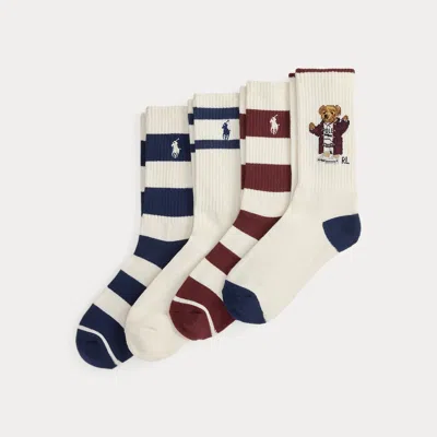 Ralph Lauren Kids' Polo Bear Crew Sock 4-pack In Multi