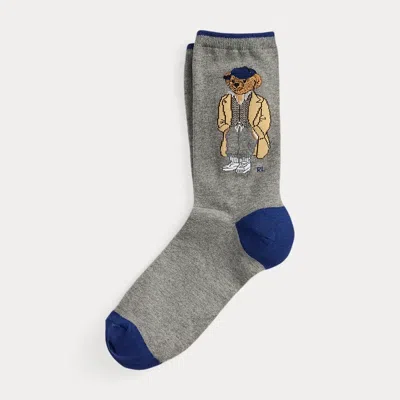 Ralph Lauren Polo Bear Crew Socks In Gray