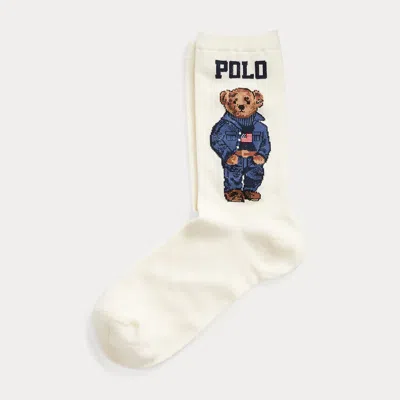 Polo Ralph Lauren Polo Bear Crew Socks In Ivory In Multi