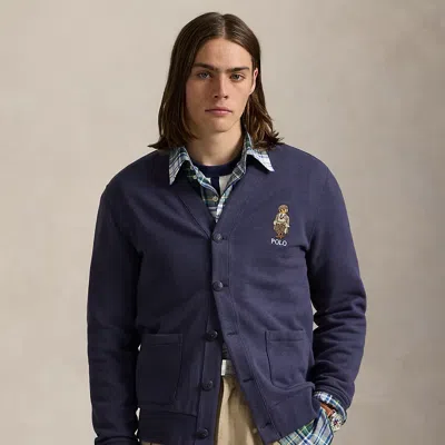 Ralph Lauren Polo Bear Fleece Cardigan In Blue