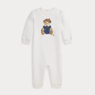 Ralph Lauren Babies'  Polo Bear Fleece Coverall In White