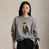 Ralph Lauren Polo Bear Fleece Crewneck In Gray