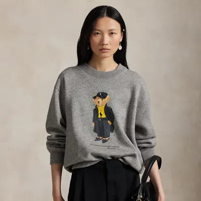 Ralph Lauren Polo Bear Fleece Crewneck In Gray