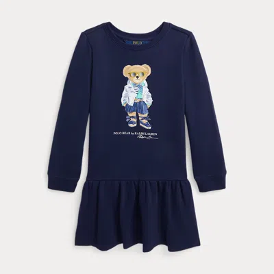 Ralph Lauren Kids' Polo Bear Fleece Dress In Blue