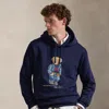 Ralph Lauren Polo Bear Fleece Hoodie In Blue