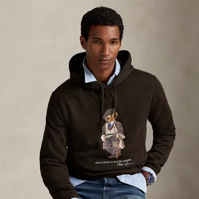 Ralph Lauren Polo Bear Fleece Hoodie In Brown
