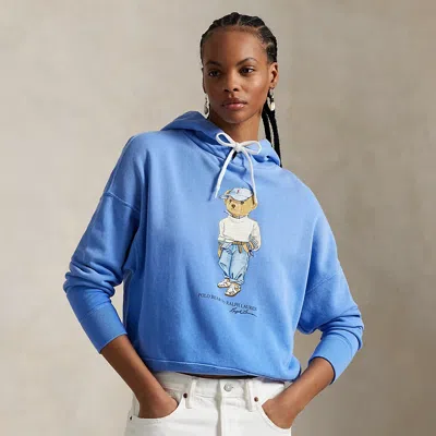 Ralph Lauren Polo Bear Fleece Hoodie In Summer Blue