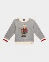 Ralph Lauren Polo Bear Fleece Sweatshirt In Gray