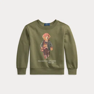 Ralph Lauren Kids' Polo Bear Fleece Sweatshirt In Cruise Olive In Green