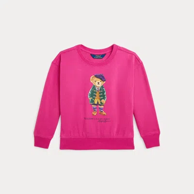 Ralph Lauren Kids' Polo Bear Fleece Sweatshirt In College Pink