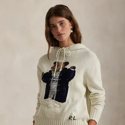 Ralph Lauren Polo Bear Hooded Sweater In Neutral