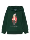 Polo Ralph Lauren Felpa Polo Bear Con Cappuccio In Green