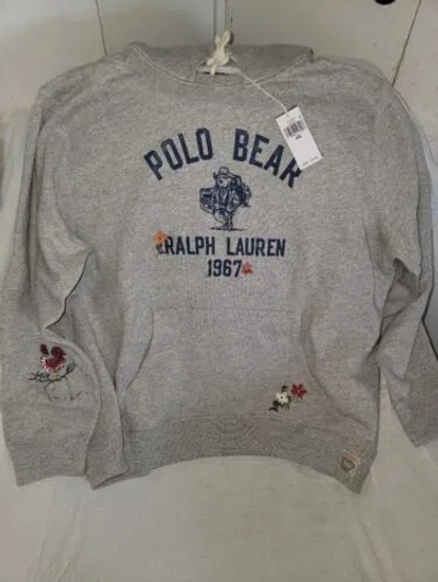 Pre-owned Ralph Lauren Polo Bear Hoodie Polo Country Xxl Classics  Gray