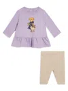 Polo Ralph Lauren Polo Bear Jersey And Legging Set In Purple