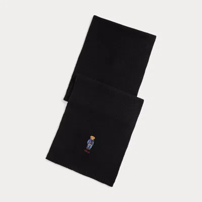 Ralph Lauren Polo Bear Knit Scarf In Black
