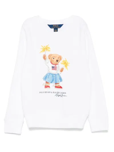 Ralph Lauren Kids' Polo Bear Sweatshirt In White