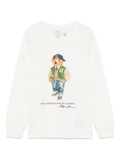 Polo Ralph Lauren Ralph Lauren Kids T-shirt Con Stampa Polo Bear In White