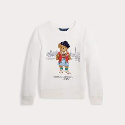 Ralph Lauren Kids' Polo Bear Paris Terry Sweatshirt In White