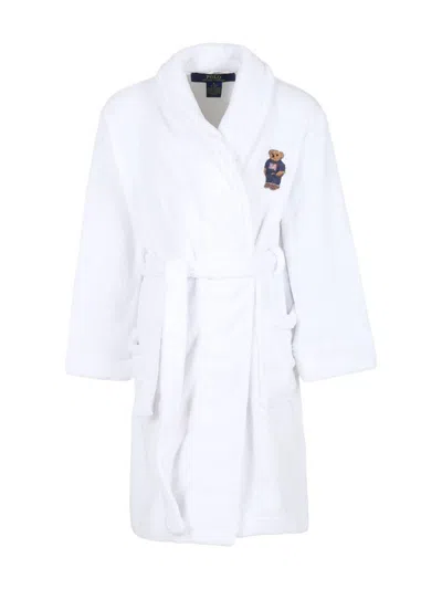 Polo Ralph Lauren Kids' Polo Bear-patch Terry Robe In White