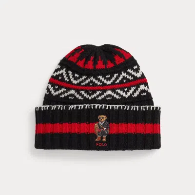 Ralph Lauren Polo Bear Patterned Wool-blend Beanie In Multi