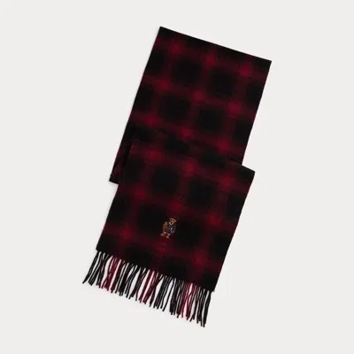 Ralph Lauren Polo Bear Plaid Wool Scarf