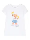 Polo Ralph Lauren Big Girls Polo Bear Cotton Jersey Tee In 白色