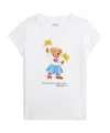 Polo Ralph Lauren Big Girls Polo Bear Cotton Jersey Tee In White