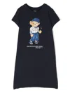 Polo Ralph Lauren Polo-bear Print Dress In 蓝色