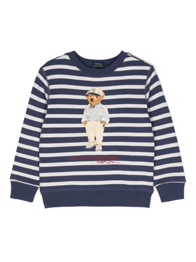 Polo Ralph Lauren Kids' Polo Bear-print Jersey Sweatshirt In Blue