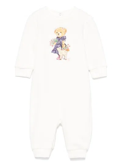 Polo Ralph Lauren Babies' Polo Bear-print Romper In White
