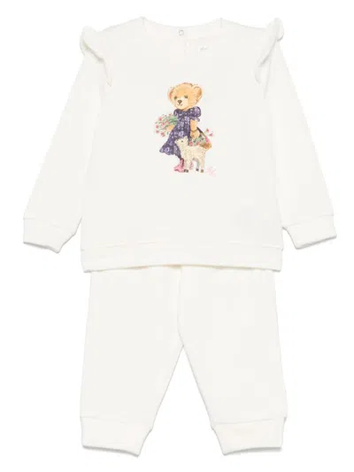 Polo Ralph Lauren Babies' Polo Bear-print Tracksuit In White