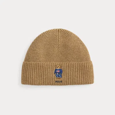 Ralph Lauren Polo Bear Rib-knit Beanie In Brown