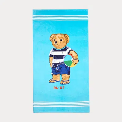 Ralph Lauren Polo Bear Rl-67 Beach Towel In Blue