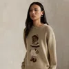 Ralph Lauren Almond Crewneck Logo Sweater In Neutral
