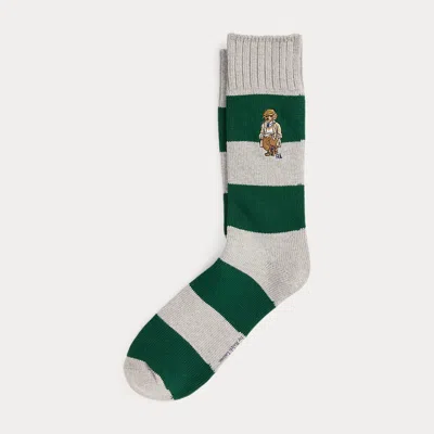Ralph Lauren Polo Bear Rugby-stripe Crew Socks In Multi