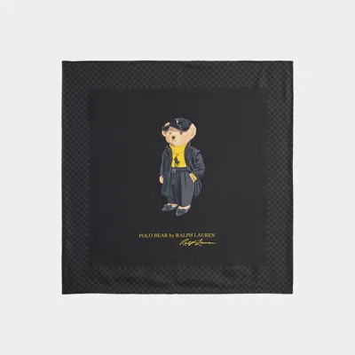 Ralph Lauren Polo Bear Silk Square Scarf In Blue