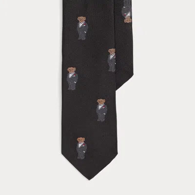 Ralph Lauren Kids' Polo Bear Silk Tie In Black