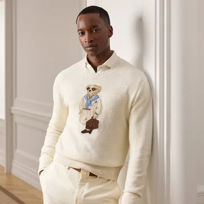 Ralph Lauren Polo Bear Silk-linen Sweater In Classic Cream In Neutral