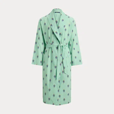 Polo Ralph Lauren Polo Bear Striped Cotton Robe In Morning Bear Stripe In Multi