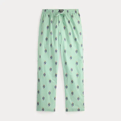 Polo Ralph Lauren Polo Bear Striped Pajama Pant In Morning Robe Bear In Green