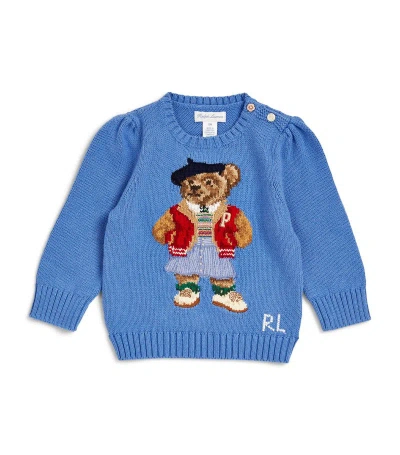 Ralph Lauren Polo Bear Sweater (6-24 Months) In Blue