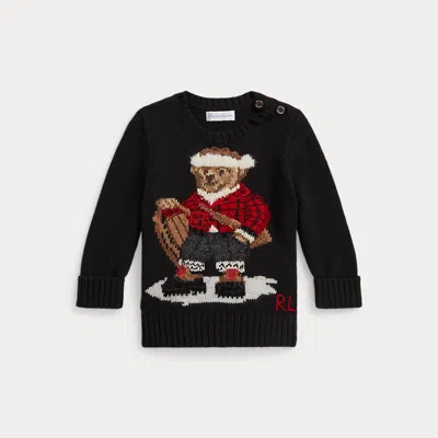 Ralph Lauren Babies'  Polo Bear Sweater In Black