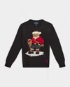 Ralph Lauren Cotton Sledge Polo Bear Sweater In Black