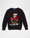 Ralph Lauren Cotton Sledge Polo Bear Sweater In Black