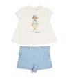 RALPH LAUREN POLO RALPH LAUREN KIDS POLO BEAR T-SHIRT AND SHORTS SET (3-24 MONTHS)